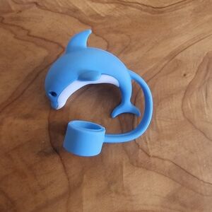 Blue Dolphin Straw Topper